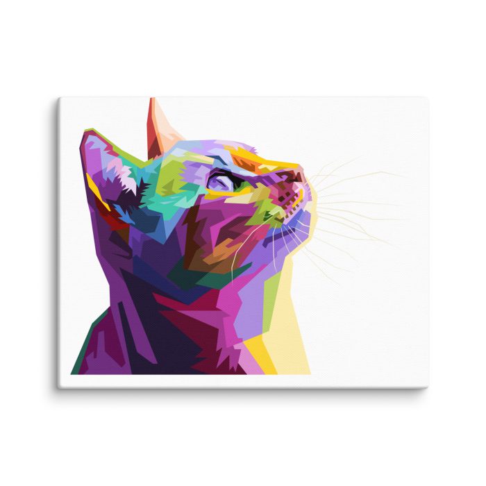 Colourful Cat Design Canvas Print - Image 2