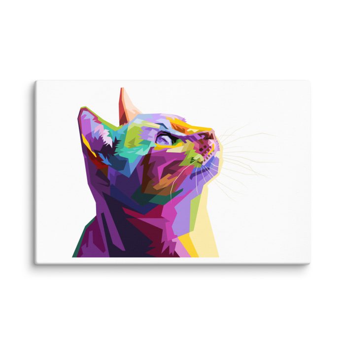Colourful Cat Design Canvas Print - Image 3
