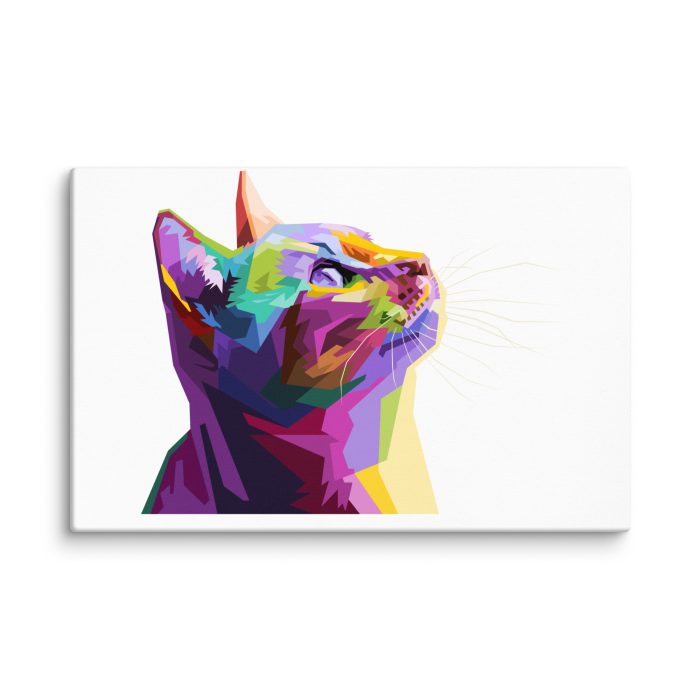 Colourful Cat Design Canvas Print - Image 4