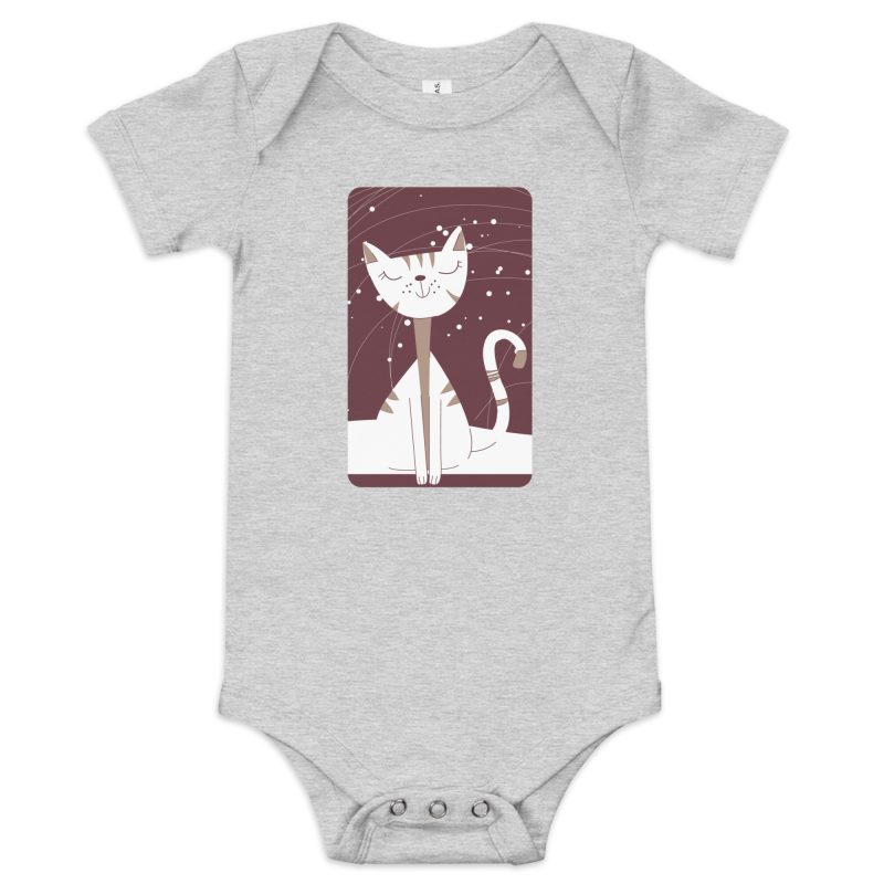 Fancy Cat Design on Baby short sleeve one piece