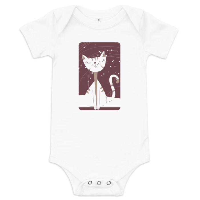Fancy Cat Design on Baby short sleeve one piece - Image 4