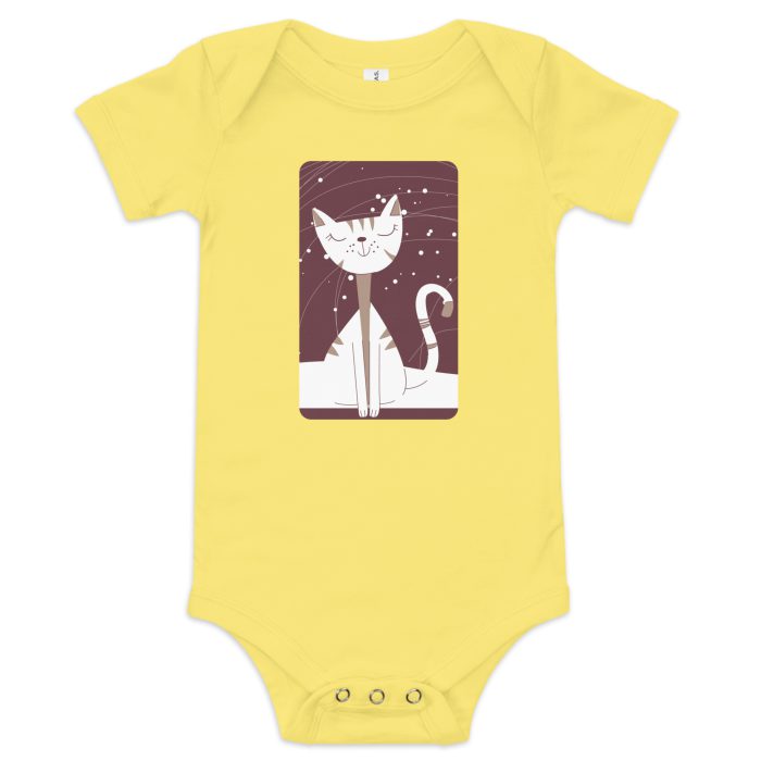 Fancy Cat Design on Baby short sleeve one piece - Image 3