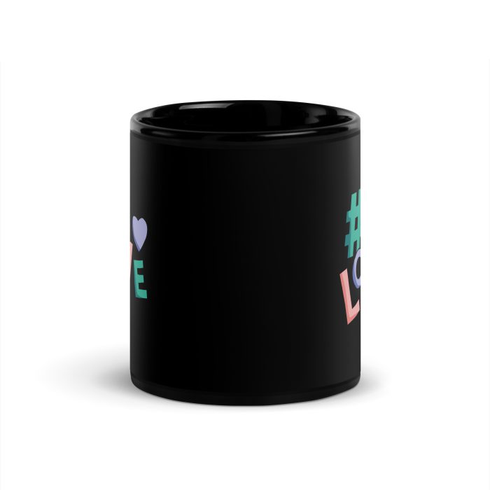 # Love Black Glossy Mug - Image 3