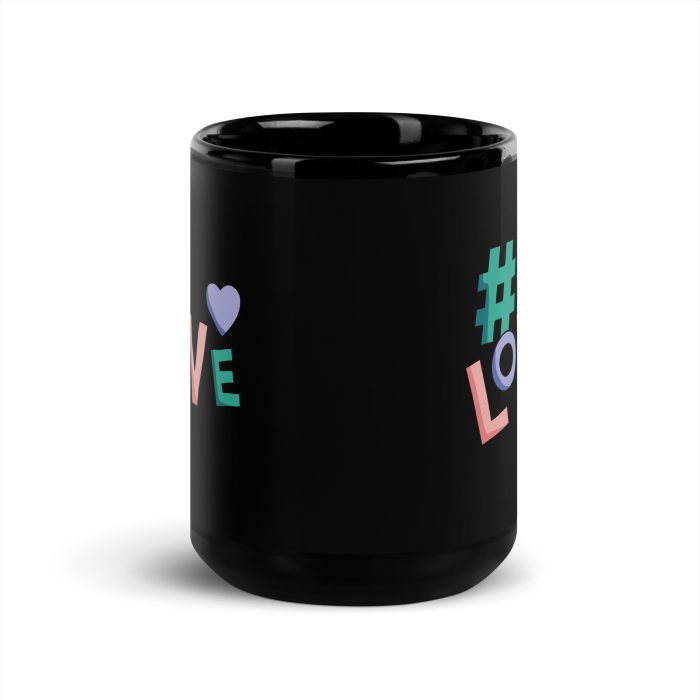 # Love Black Glossy Mug - Image 6