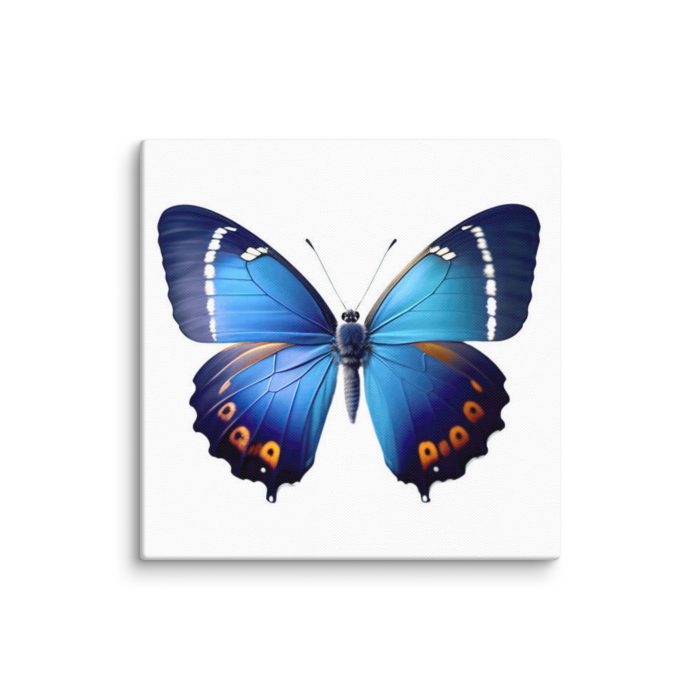 Blue Butterfly Design Canvas - Image 2