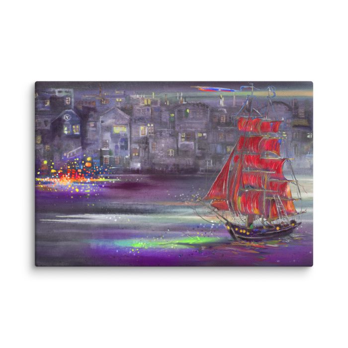 Sailing at Night Canvas - Image 2