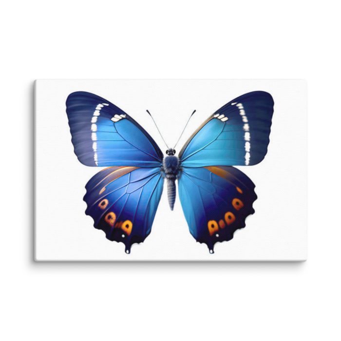 Blue Butterfly Design Canvas - Image 4