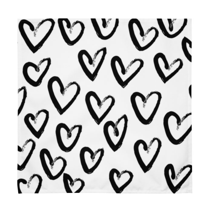Black & White Hearts Cloth napkin set - Image 6