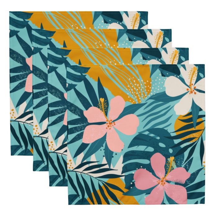 Floral Design Cloth napkin set - Image 2
