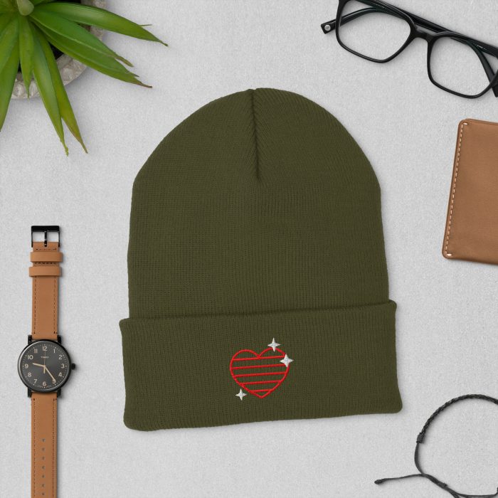 Heart and Stars Design Cuffed Beanie - Image 7