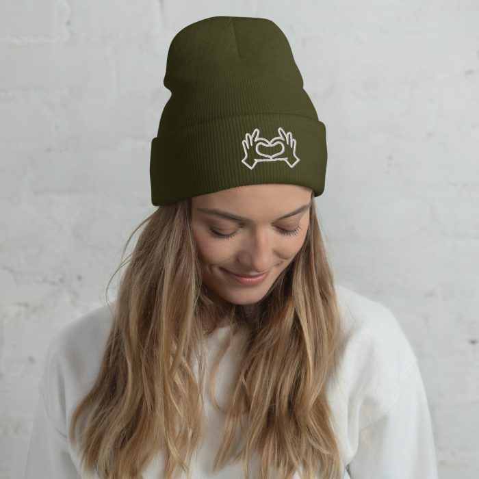 Love Sign Embroidery on a Cuffed Beanie - Image 7