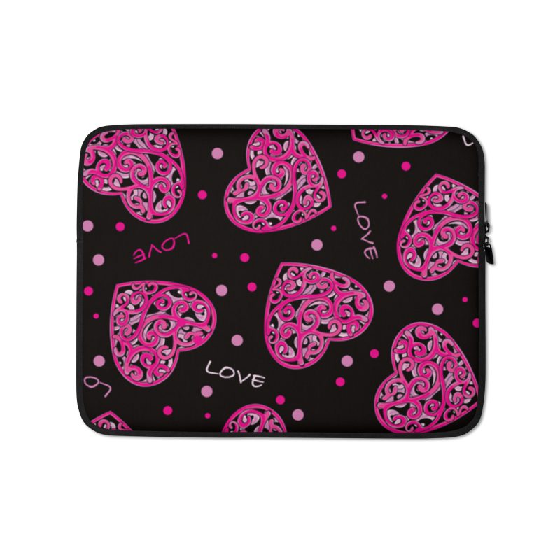 Pink Hearts Laptop Sleeve