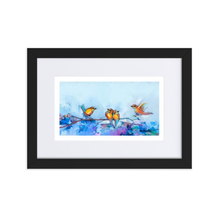 Birdies on Matte Paper Framed Poster With Mat - Image 2