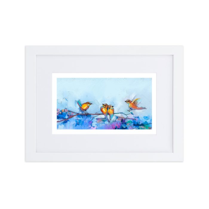Birdies on Matte Paper Framed Poster With Mat - Image 3