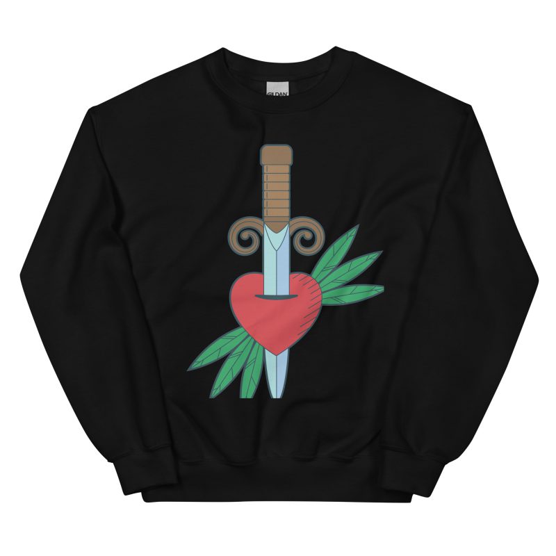 Stabbed Heart Design Unisex Sweatshirt