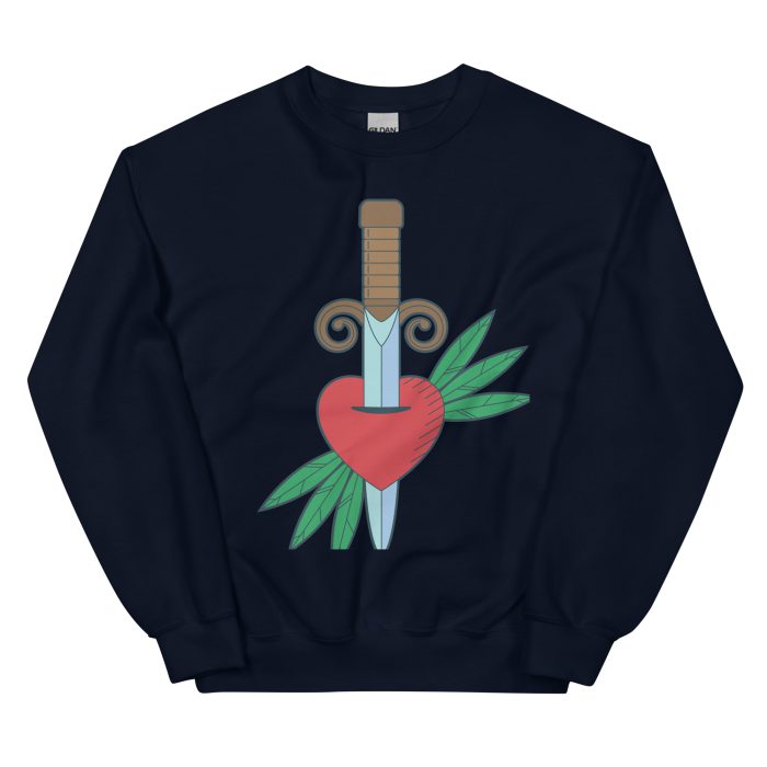 Stabbed Heart Design Unisex Sweatshirt - Image 3
