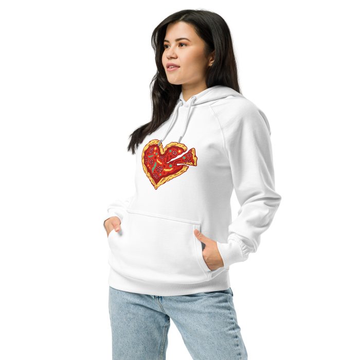 Hearty Pizza Unisex eco raglan hoodie - Image 3