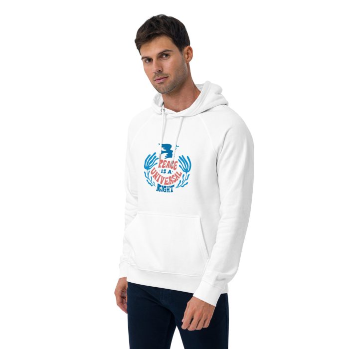 Peace is a Right Unisex eco raglan hoodie - Image 5