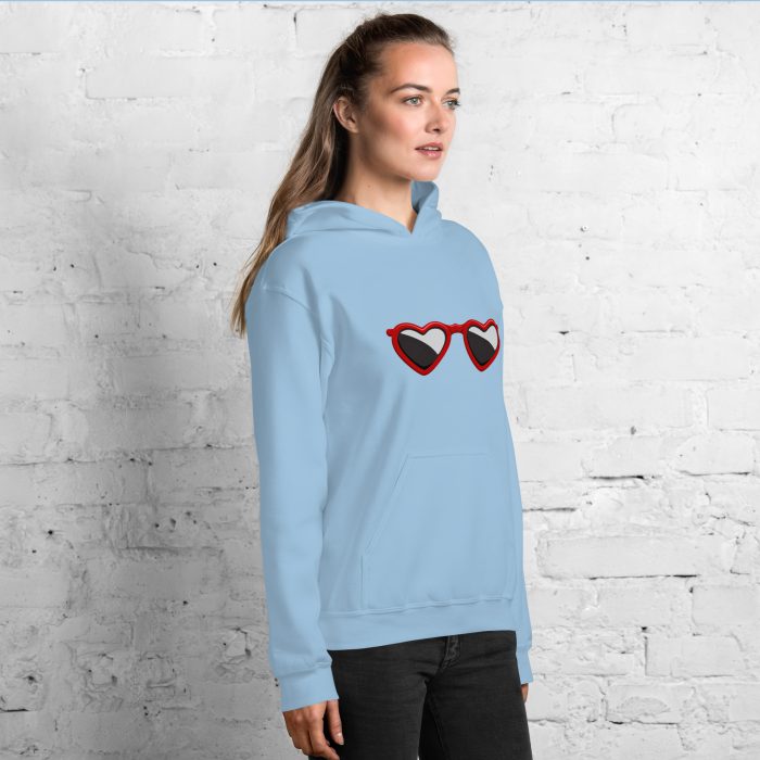 Heart Glasses Unisex Hoodie - Image 2