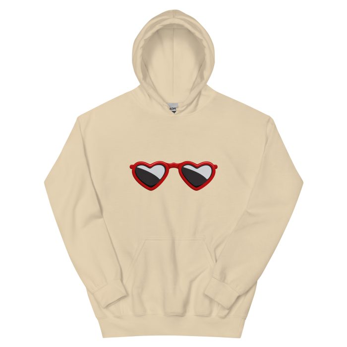 Heart Glasses Unisex Hoodie - Image 4
