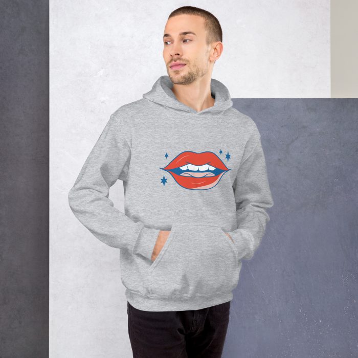 Lips Design Unisex Hoodie - Image 4