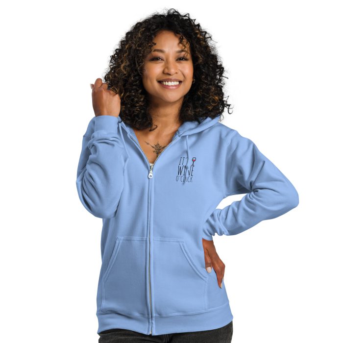 It is Wine Time Unisex heavy blend zip hoodie - Image 2