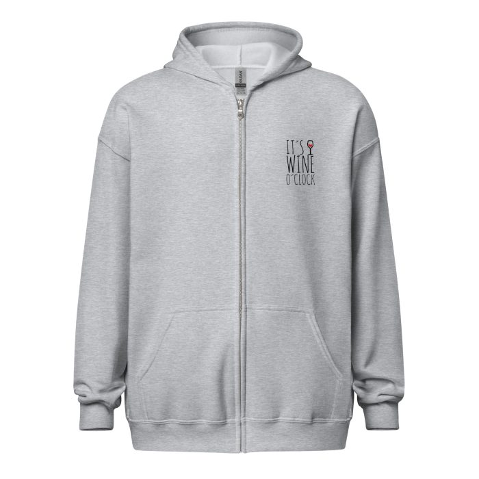 It is Wine Time Unisex heavy blend zip hoodie - Image 19