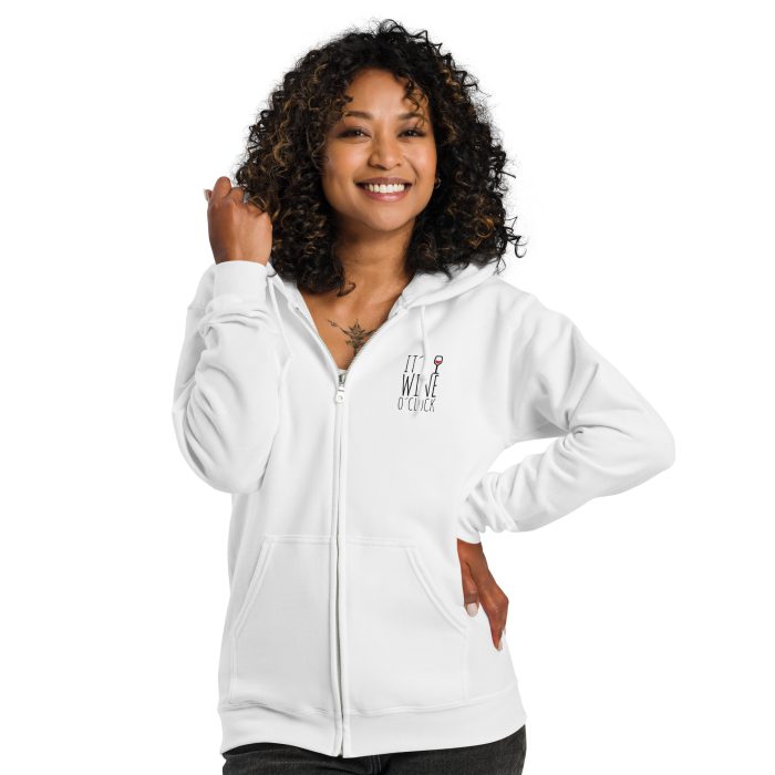 It is Wine Time Unisex heavy blend zip hoodie - Image 4
