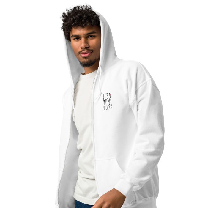 It is Wine Time Unisex heavy blend zip hoodie - Image 3