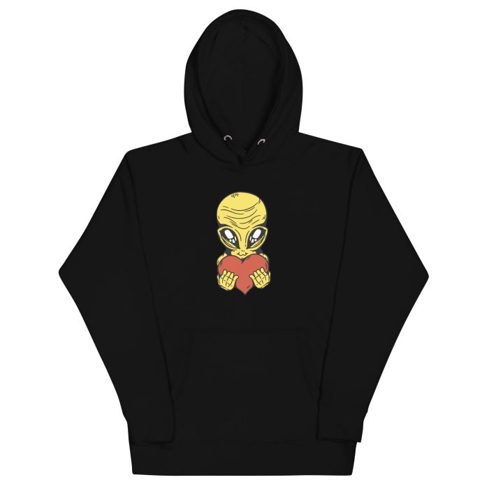Alien Heart Unisex Hoodie - Image 3