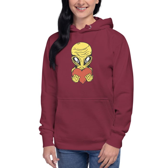 Alien Heart Unisex Hoodie - Image 2