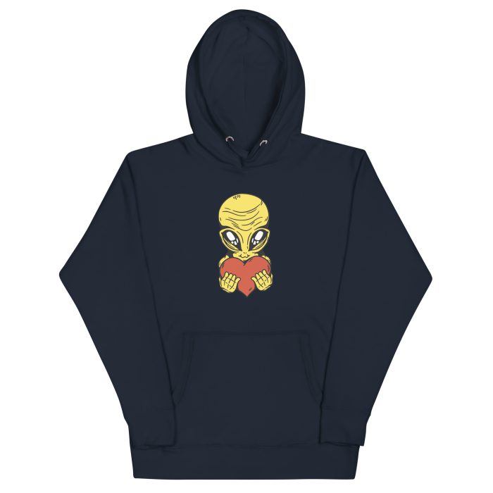 Alien Heart Unisex Hoodie - Image 5
