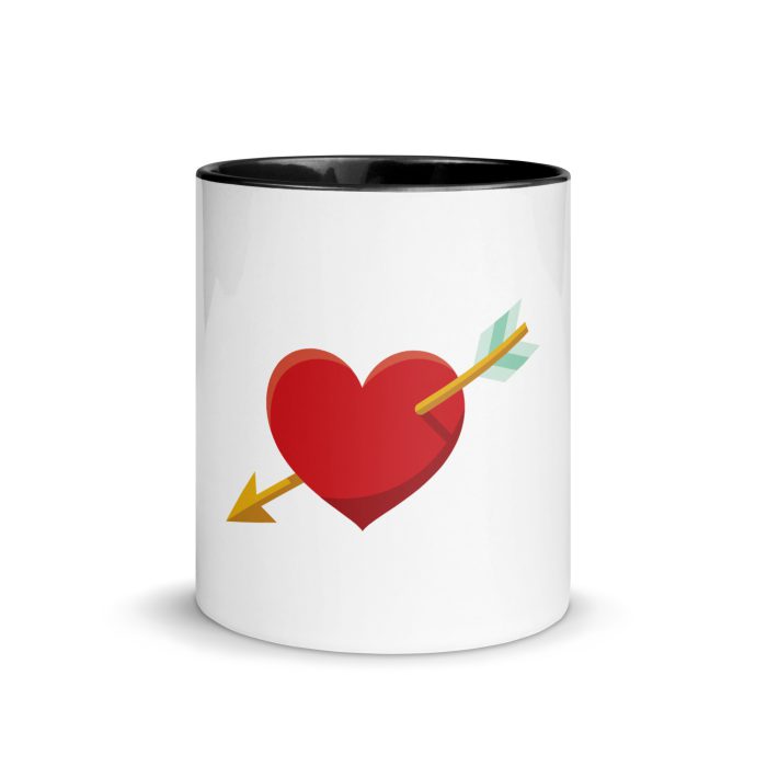 Heart and Arrow Mug with Color Inside - Image 3