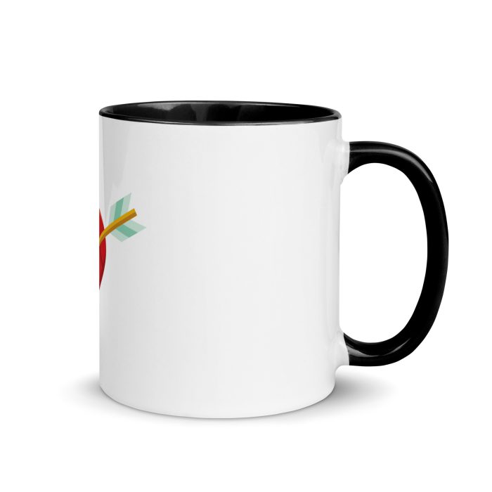 Heart and Arrow Mug with Color Inside - Image 2