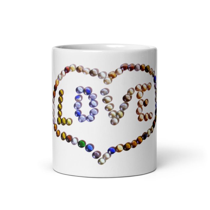 Love Beads White glossy mug - Image 4
