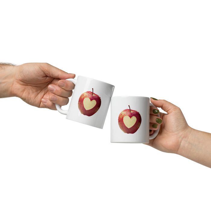 Apple Bite Heart White glossy mug - Image 2