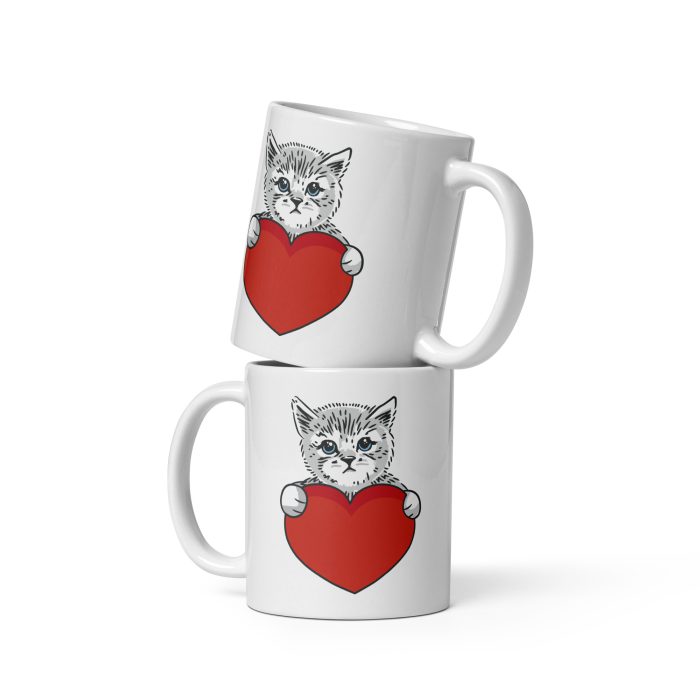 Cats Love White glossy mug - Image 2