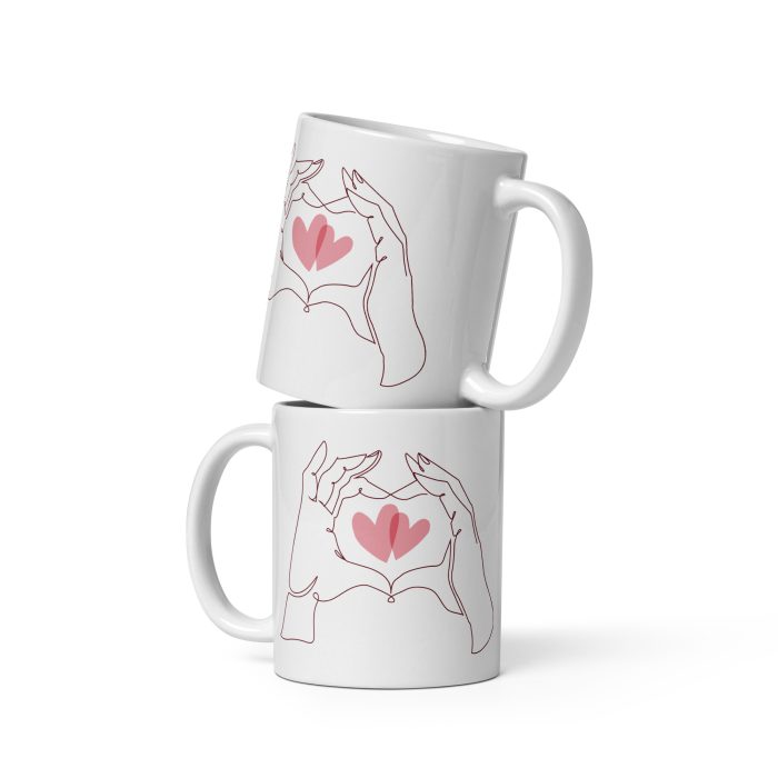 Heart Design White glossy mug - Image 2