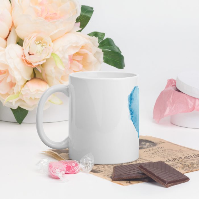 Blue Heart White glossy mug - Image 2