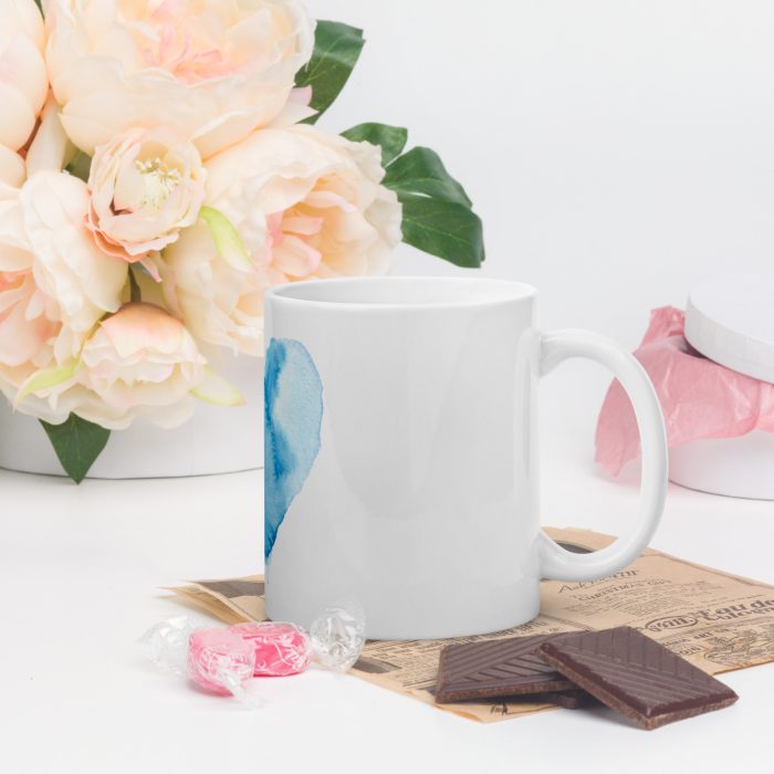 Blue Heart White glossy mug - Image 3