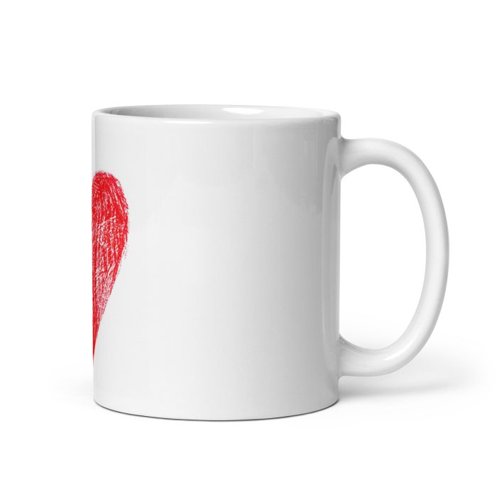 Red Heart White glossy mug - Image 2