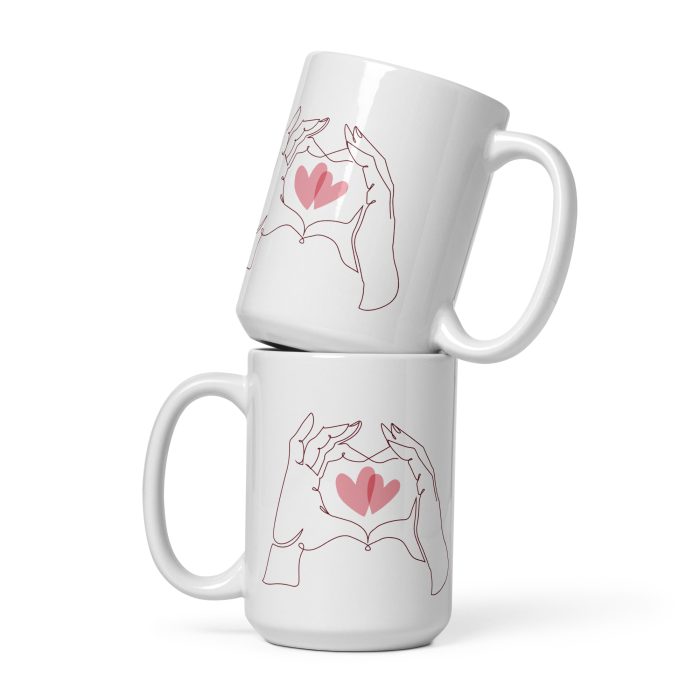 Heart Design White glossy mug - Image 3