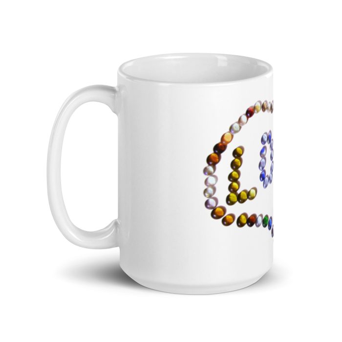 Love Beads White glossy mug - Image 6