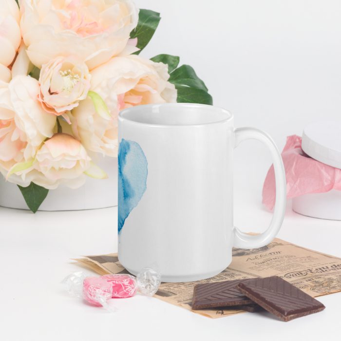 Blue Heart White glossy mug - Image 5