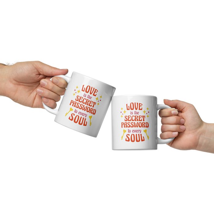 Love Text White glossy mug - Image 3