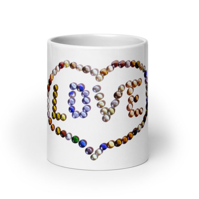 Love Beads White glossy mug - Image 9