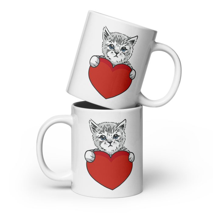Cats Love White glossy mug - Image 3