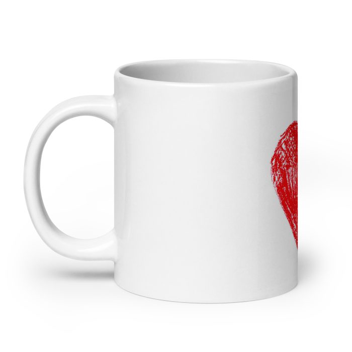 Red Heart White glossy mug - Image 8