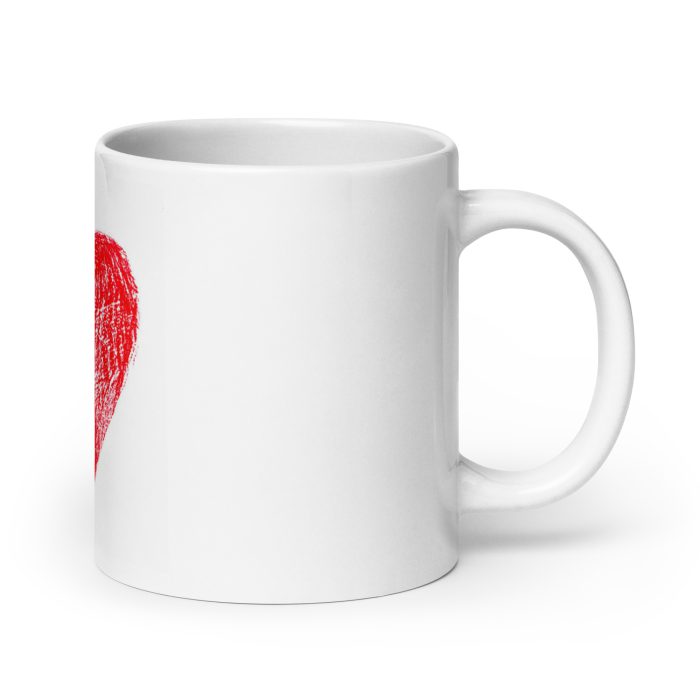 Red Heart White glossy mug - Image 7