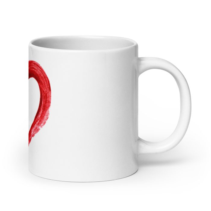 Red Heart Design White glossy mug - Image 7
